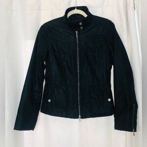 Gerry Weber Taifun Black Biker Moto Utility Jacket Women 4 EU 34 Tailored Zipper